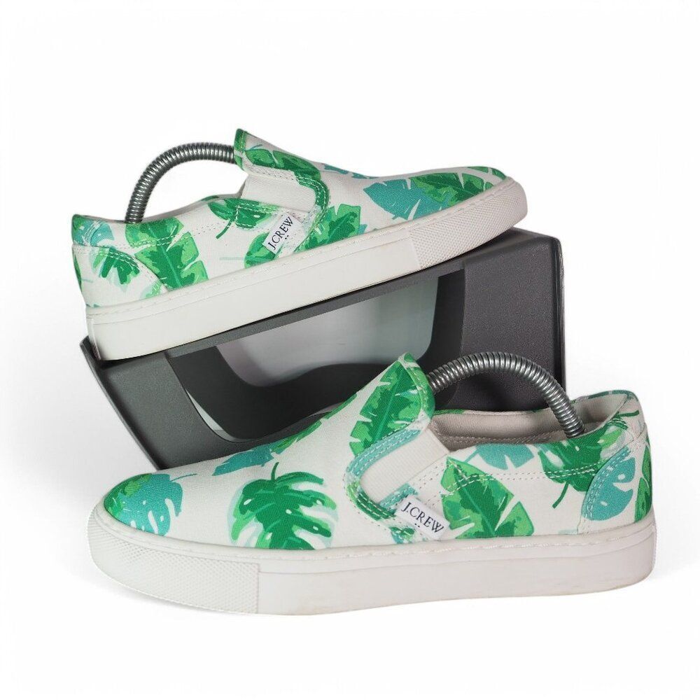 J. Crew Road Trip Tropical Leaves Print‎ Slip-on Casual Sneakers AY567 Women's 5